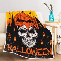 Halloween baby Throw blanket Skull Pumpkin Throw Blankets for Baby Pet Toddler Blanket Couch Sofa chair Lightweight Plush Cozy Fleece Blankets and Throws Decorative Blanket 30x40-01