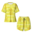thumbnail image 4 of Lsque Gold Pineapple Women's Short-Sleeved Pajama Set - 2 Piece Soft and Lightweight Sleepwear Set-4X-Large, 4 of 9