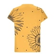 thumbnail image 4 of IchuanyiVintage Flowers V Neck Shirt for Women Boho Floral Wildflowers Graphic Tee Casual Cottagecore Summer T Shirt, 4 of 5