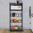 thumbnail image 4 of 5-Tier Storage Rack Coffee Station Microwaves Rack Rectangular Storage Rack Kitchen Organizer Shelf, 4 of 13