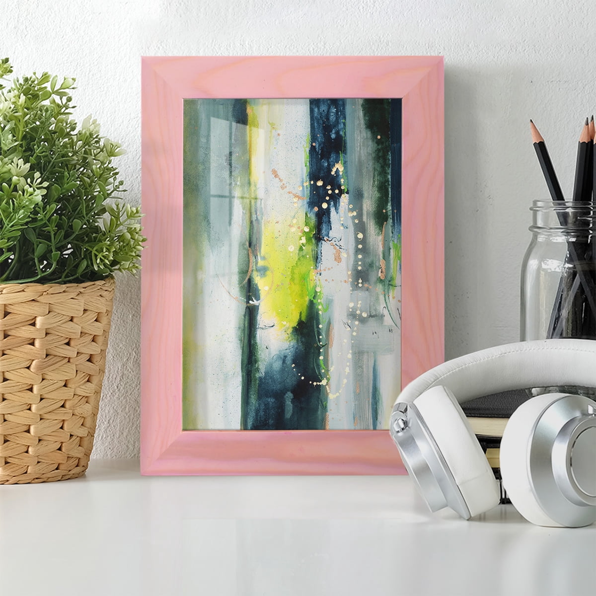 Treetops I - Framed Print w/glass - Sunset Pink