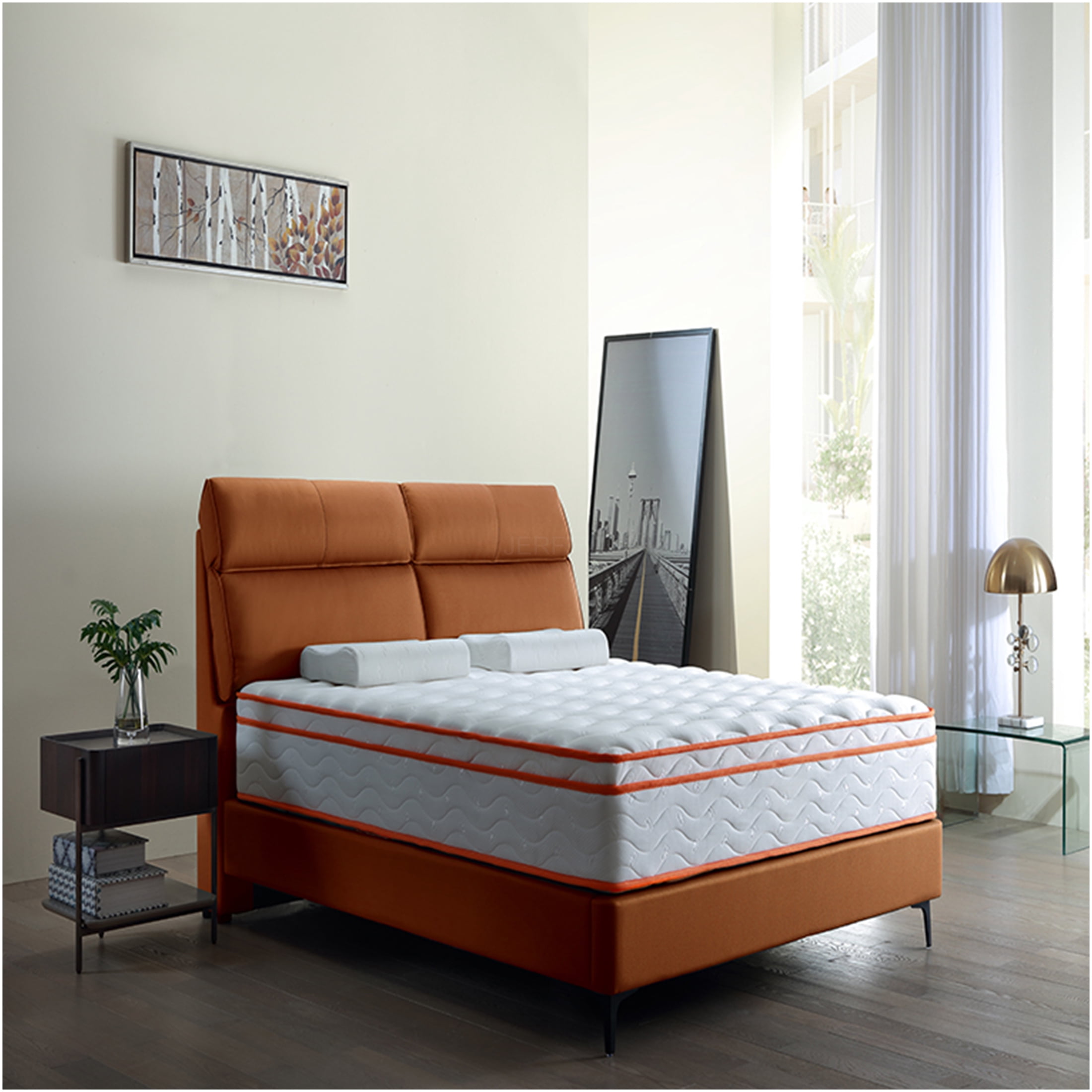 JERFIT 10 Inch King Hybrid Mattress in a Box, Medium Firm Feel, Gel Memory Foam & Pocket Springs for Motion Isolation, Pressure Relief, Fiberglass-Free, CertiPUR-US Certified