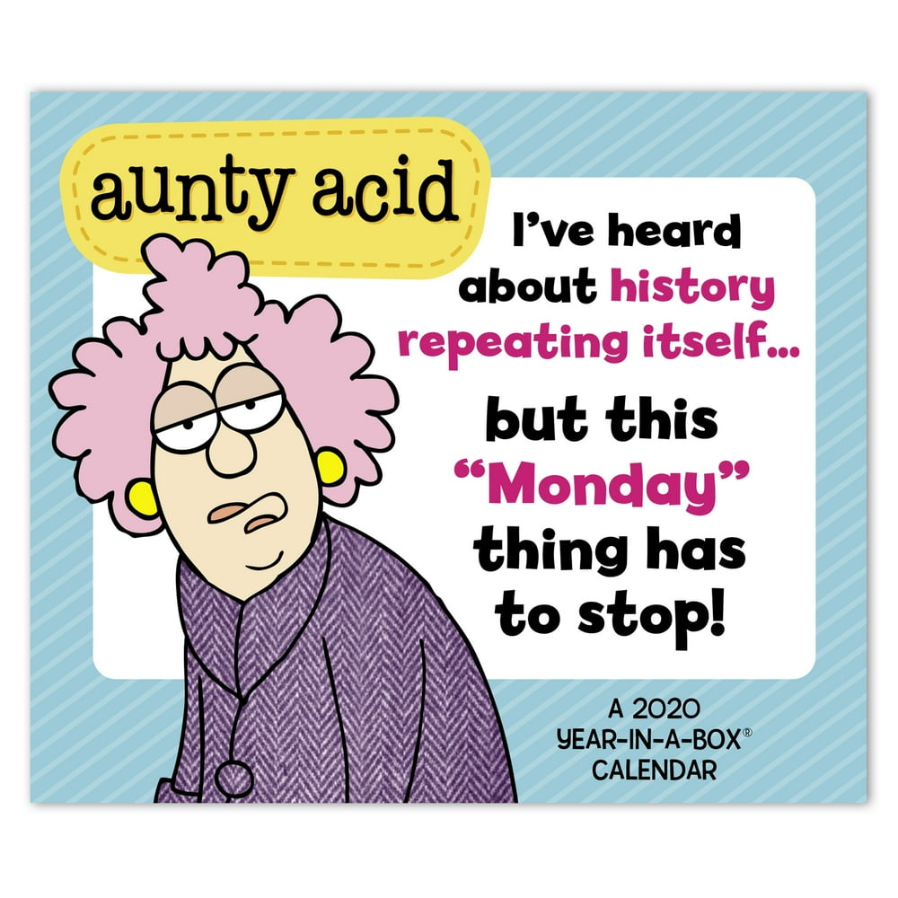 2020 Aunty Acid YearInABox Calendar