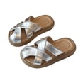 thumbnail image 2 of Viluyesy Girls Slide Sandals Kids Summer Criss Cross Open Toe Slip On Lightweight Casual Shoes Gray Size 12.5 Little Kids, 2 of 6