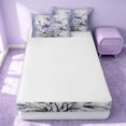 thumbnail image 4 of Erosebridal Cute Blossom Zipper Twin Comforter Sets with Fitted Sheet and 2 Pillowcases, Minimalism Gradient Zipper Bedding Set, Lavender Gray, 4 of 7