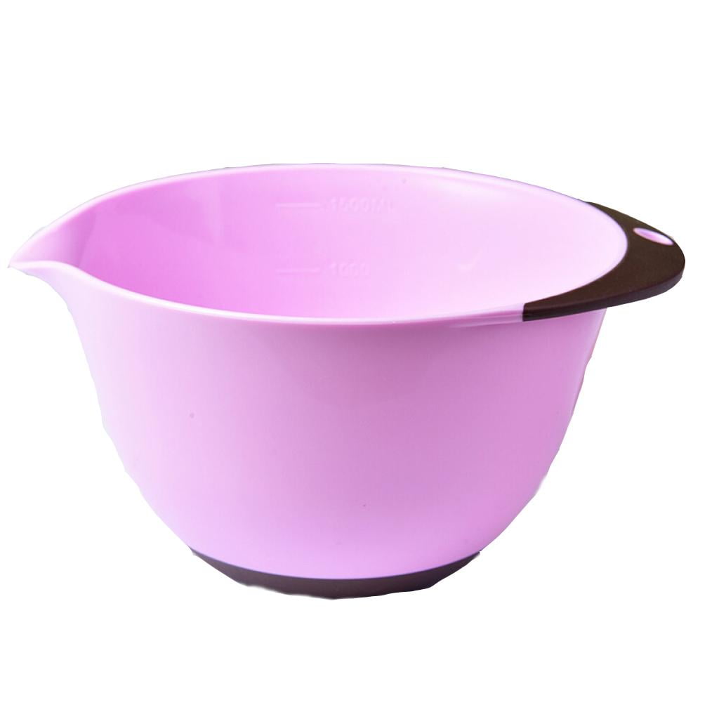 Pink Mixing Bowl With s, Measuring Marks And Bottom 22cm
