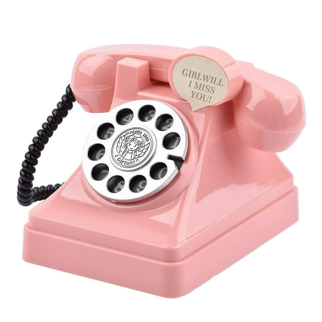 Coin Bank, Vintage Telephone Money Saving Pot, Change Container, Telephone Money Pink