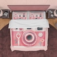 thumbnail image 1 of Juego de Funda Nórdica Cámara Retro Rosa, Ropa de Cama de Bebé, Juego de Dormitorio Girly, Vintage Cute, 1 of 6