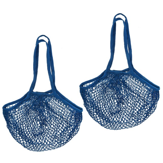 Bolsa de Malla de Algodón Unique Bargains Cielo Azul 14.96x12.2 Larga Asa Reutilizable 2uds