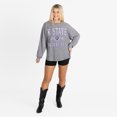 thumbnail image 3 of Women's Gameday Couture Gray Kansas State Wildcats Oversized Final Score Snow Wash Long Sleeve T-Shirt, 3 of 6