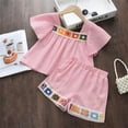 thumbnail image 2 of ZACPNCV Infant Baby Girl Summer Outfits Cute Ruffle Short Sleeve T Shirt Top Waist Shorts Shorts Set 2 Piece Toddler Boho Clothes Pink 2-3 Years, 2 of 6