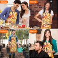 thumbnail image 6 of Fall Pumpkins and Autumn Leaves Pattern Apron-Garden Aprons for Women with Pockets-Cotton Linen Waterproof Kitchen Cooking Gardening Aprons Adjustable for Kitchen,Cooking,BBQ and Salon 33"x27", 6 of 7