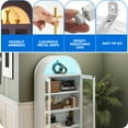 thumbnail image 5 of DEXTRUS 71" Tall Display Cabinet with Glass Doors, Metal Arched Cabinet with LED Lights, White, 5 of 9