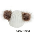 thumbnail image 2 of Lilgiuy Baby Beanie Hat Double Pom Pom Toddler Beanies Knit Infant Winter Hat Caps for Christmas New Year Holiday, 2 of 2