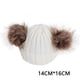 thumbnail image 2 of Gorro de invierno cálido para niños, tejido con forma de mapache y perro, con doble bola, para bebé y mujer, 2 of 2
