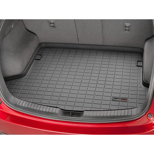 Fits 2017-2021 Mazda CX-5 Weathertech Cargo Area Liner 40991 Direct Fit; Raised Edges; Black; Thermoplastic Elastomer TPE Injection Molded Material; Non-Skid