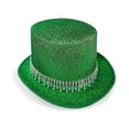thumbnail image 5 of LPKRT Glitter Top Hat Performance Party Tuxedo Hat With Trim Magician Butler Gentleman Accessory Green, 5 of 5