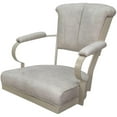 thumbnail image 3 of Miami Swivel Tilt Metal Caster Chair - Smoke Beige Fabric - Beige Frame, 3 of 3
