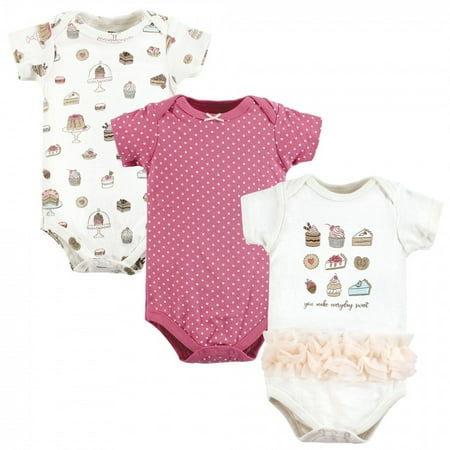 UPC: 0660168136326 | Hudson Baby Infant Girl Cotton Bodysuits Sweet Bakery 9-12 Months