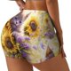 thumbnail image 1 of Balery Daisy Sunflower Lazy Cat Pantalones cortos de entrenamiento estampados para mujer, sin costuras, ajustados, para gimnasio, yoga, correr, deportes, ejercicio activo, fitness.-Large, 1 of 8