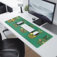 thumbnail image 2 of Rectangle Green and Yellow Mouse Mat, Funny Pineapple with Sunglasses, Large Non-Slip Rubber Gaming Mouse Pad with Stitched Edges, Office Mouse Pad for Women Men Kids, 31.5x11.8in, 2 of 7