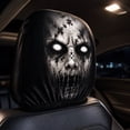 thumbnail image 5 of Ghost Face Headrest Covers, 2 Pcs Scary Headrest Covers for Cars | Spooky Creepy Halloween Auto Head Rest Protector with Ghost Face Mask Design for All Car - D, 5 of 5