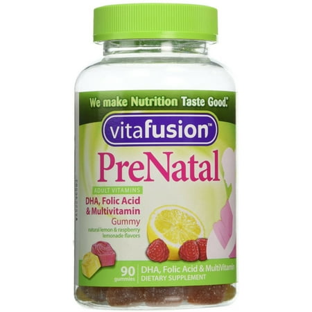 Vitafusion Pre Natal Gummy Vitamines Complément alimentaire, citron et framboise Limonade Saveurs 90 Chaque