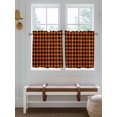 thumbnail image 7 of Half Window Curtain 36 Inches Long, Black Orange Plaid Window Treatment Curtain Drapes, Farmhouse Buffalo Check Gingham Small Tier Curtains for Bathroom Over Sink, 27.5"x36", 2 Panels, 7 of 7
