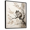 thumbnail image 2 of Designart "Rodent Sumi Asian Painting I" Asian Floater Framed Canvas Print, 2 of 7