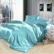thumbnail image 2 of Juego de cama de satén de lujo crema azul bebé, 2 of 5