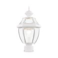 thumbnail image 1 of Livex Lighting 2153-03 Outdoor Post with Clear Beveled Glass Shades, White, 1 of 1