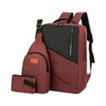 thumbnail image 1 of 3 PCS Laptop Backpack Crossbody Bag Handbag Set Color Block Multifunctional Multiple Compartments Travel Business Bags Set, 1 of 6