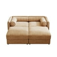 thumbnail image 4 of Newest 2-Seater Sofa with 2 Ottoman Storage Seat, Cylindrical Backrest and Armrests, Modern Fabric Loveseat Featuring Hidden Storage Space, 4 of 10
