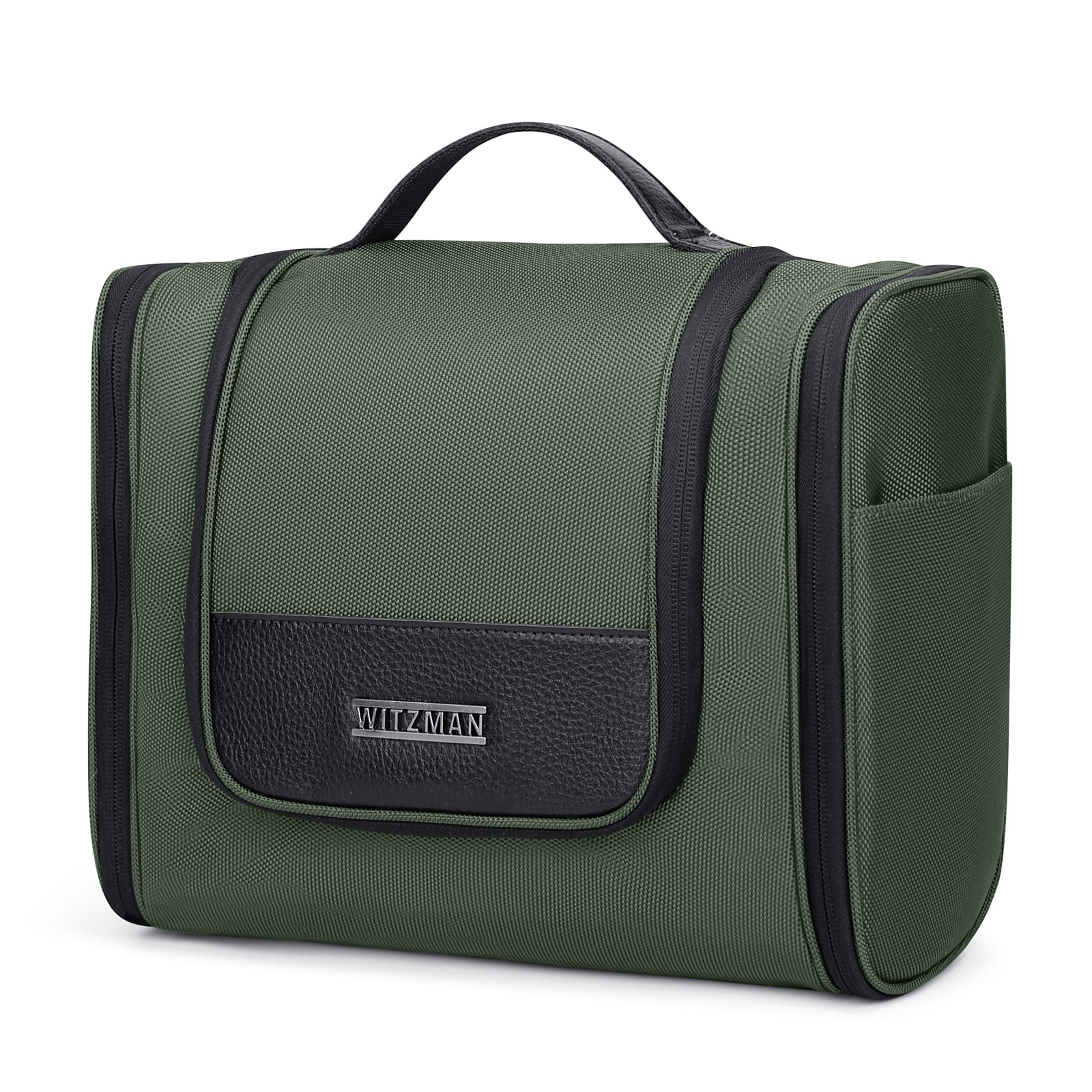 WITZMAN Toiletry Bag for Men Large Hanging Multi-Organization Bathroom Bag Water-Resistant Dopp Kit Shaving Bag Men(B690 Army Green)