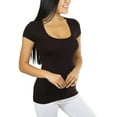 thumbnail image 3 of ToBeInStyle Women's Slim Fit Scoop Neck Short Sleeve Longline Tee, 3 of 5