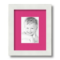 ArtToFrames 8x10 Matted Picture Frame with 4x6 Single Mat Photo Opening Framed in 1.25 Satin White Frame and 2 Tulip Mat (FWM-3966-8x10)