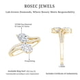 thumbnail image 5 of Rosec Jewels 2 Stone Diamond Ring - Bypass Engagement Ring (Oval and Pear Lab Grown Diamond), 10K Yellow Gold, US 3.00, 5 of 6