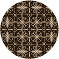 thumbnail image 1 of Ahgly Company Machine Washable Indoor Round Transitional Black Brown Area Rugs, 4' Round, 1 of 7