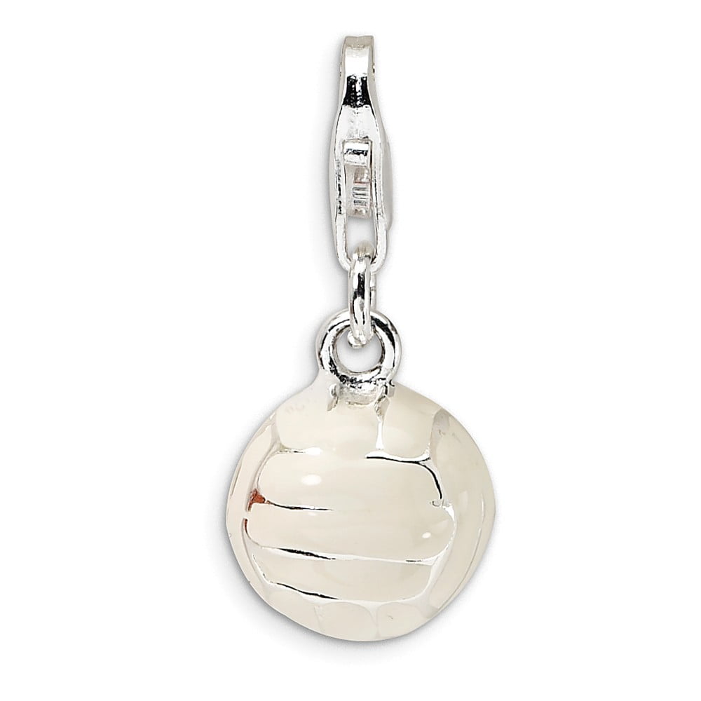 White Sterling Silver Charm Pendant Themed 13.2 mm 5.1
