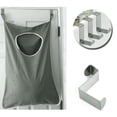 thumbnail image 6 of Door Hanging Laundry Hamper with 2 Stainless Steel Hooks - Space Saving Laundry Organizer - On Wall for Small Spaces with Bottom Zippers for Easy Emptying, 6 of 10