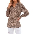 thumbnail image 2 of Fantaslook Floral V Neck Blouses for Women Loose Lined Flowy Shirts Trendy Smocked Cuff Long Sleeve Tops, 2 of 9