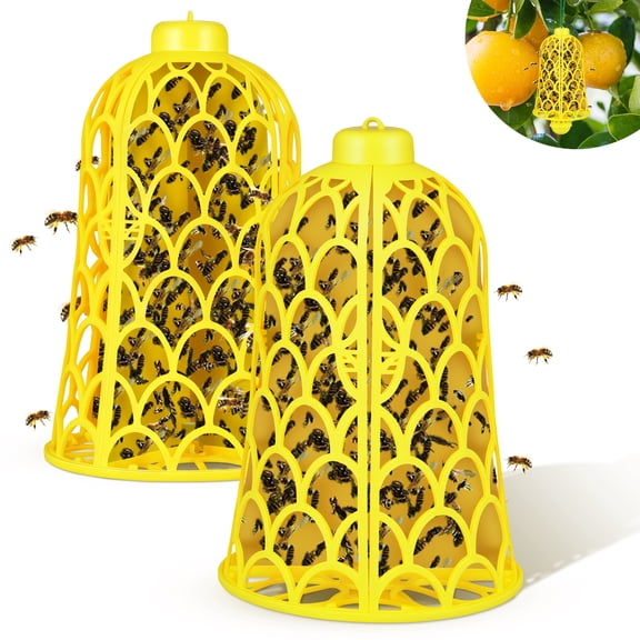 G·PEH 2-Pack Outdoor Hanging Wasp & Hornet Traps,Reusable Bee Catcher