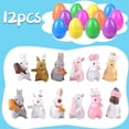 thumbnail image 6 of Kbndieu Easter Eggs with Small Bunny Statue Inside, 12Pcs Plastic Prefilled Easter Egg Fillers Toys, Easter Basket Stuffers for Baby Toddlers Kids, Filled Easter-Egg Hunt Party Favors Easter Gifts, 6 of 6