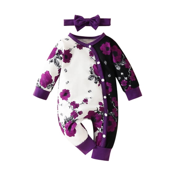 Tbopshirt Baby Girl Clothes,Baby Jumpsuit Romper,Flower Baby Long Sleeved Ha Yi Long Jumpsuit Baby Breasted Casual Jumpsuit,Baby Winter Clothes,Baby Girls Bodysuits,Gifts for Toddler Boys Girls