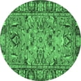 thumbnail image 1 of Ahgly Company Indoor Round Abstract Emerald Green Modern Area Rugs, 4' Round, 1 of 4