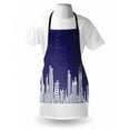 thumbnail image 4 of NYC Apron, Illustration of New York Skyline at Night Starry Sky United States Print, Unisex Kitchen Bib with Adjustable Neck for Cooking Gardening, Adult Size, Dark Indigo and White, by Ambesonne, 4 of 4