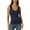 Navy, variant on Ladies' Tanks Top Casual Low Round Neck Ribbed Casual T Shirt Sleeveless Elastic And Form Fitting Basic Vest Black XXL