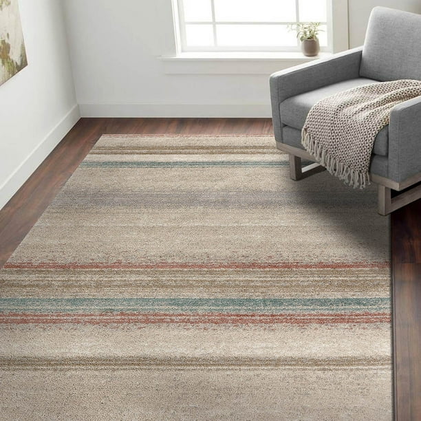 LR Home Distressed Multicolor 5x7 Striped Area Rug