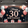 thumbnail image 5 of Pink Polka Dot 30th Birthday Banner Decor Happy Birthday Display Gold Fireworks Gift Box Birthday Backdrop for 30th Birthday Party Indoor Decoration Photo Shoot, 5 of 9