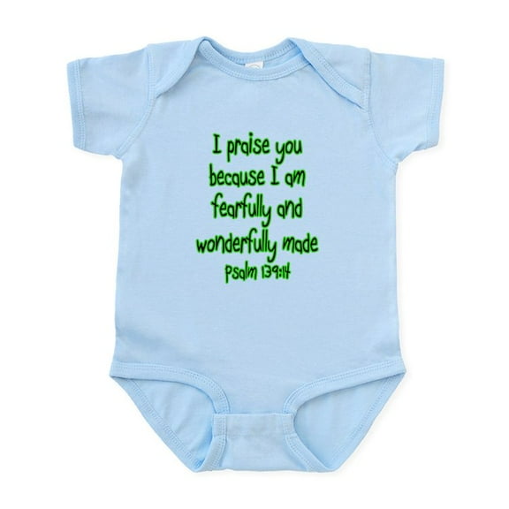 CafePress - Psalm 139:14 Infant Bodysuit - Baby Light Bodysuit, Size Newborn - 24 Months